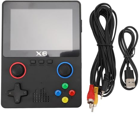 Consola de Juegos Retro portátil con Tarjeta de Memoria de 32 GB, Dispositivo de Juego HD con Doble Palanca para Adultos, Pantalla IPS de 3,5 Pulgadas, Compatible con Salida de TV (Negra)