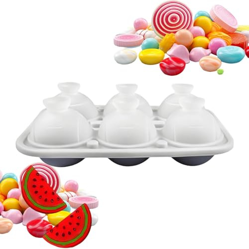 Stampo Palla Di Ghiaccio, 5,6 cm Rotondo In Silicone, Stile Palla Da Tennis, Vassoio Ghiaccio Per Congelatore, Whisky Cocktail Bourbon Caffè Drink Casa Bar Ristorante Feste Campeggio Estate