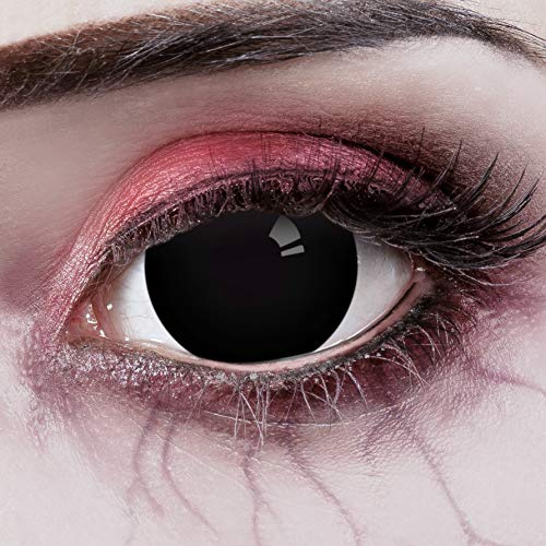aricona Color Lenses - Mini Sclera Black 17mm lentilles de contact colorées noires opaques pour Halloween & Cosplay - Lentilles annuelles à effet spécial - sans correction