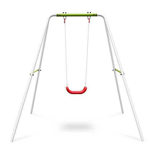 OneConcept Miri - Balançoire Enfant, Balançoire d'extérieur, Balançoire de Jardin, Stable, Construction Robuste, Planche et Cordes incluses, pour Enfant de 3 à10 Ans, Poids Max. 45kg, Vert