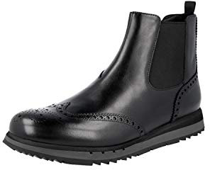 Prada Men's 4T2957 Black Full Brogue Leather Half-Boot UK 8.5 / EU 42.5
