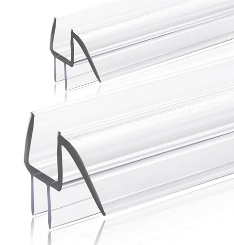 Lot de 2 joints d'étanchéité pour porte de douche en verre de 6 mm – Couvre jusqu'à 6 mm d'écart – Joint de rechange ultra transparent pour écran de douche avec 100 cm de longueur réglable