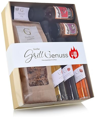 Geschmackvolles Geschenk-Set für Barbecue-Männer und grillbegeisterte Frauen - der Genial Genießen GROSSE GRILL GENUSS mit Grill-Spezialitäten und Grill-Gewürzen für BBQ-Liebhaber und Grill-Fans
