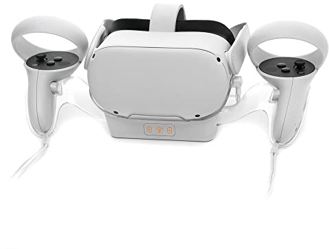 para Oculus Quest 2 VR estación de Carga de Controlador Multifuncional, Base de refrigeración, estación de Acoplamiento de Doble Carga para Soporte Oculus Quest 2 VR (Blanco, Oculus Quest 2) TY-2806