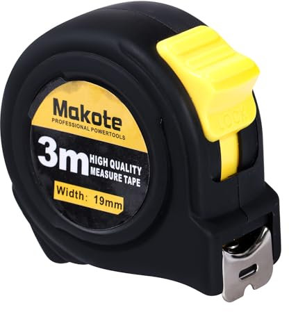 Metro a nastro professionale, 3 m, metro a nastro imperiale e metrico con scala mm, nastro in acciaio nylon, infrangibile, cassa in ABS