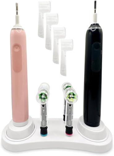 FALLCON F Support de brosse à dents électrique pour 4 têtes de brosse à dents électrique, support de brosse à dents électrique et 4 étuis de tête (non inclus chargeur)