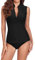 WOWENY Damen Schwimmshirt Ärmellose Tankini Damen badeshirt Rash Guard Sonnenschutz Swimsuits Bademode surf Shirt Strand Swimming Vest,BL,M