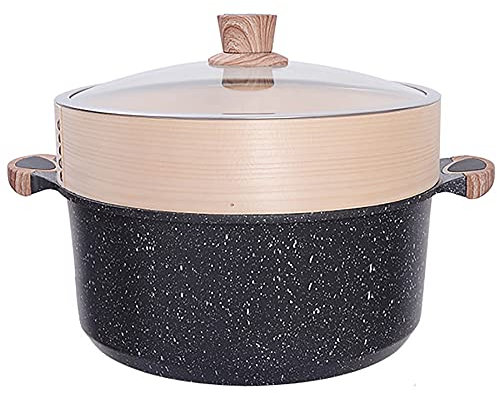 OHaGin Dampfgarer/Suppentopf, Stein-Antihaft-Kochgeschirr, Multifunktions-Shabu-Shabu-Induktionsherd mit großer Kapazität (Größe: 20 cm) (20 cm)