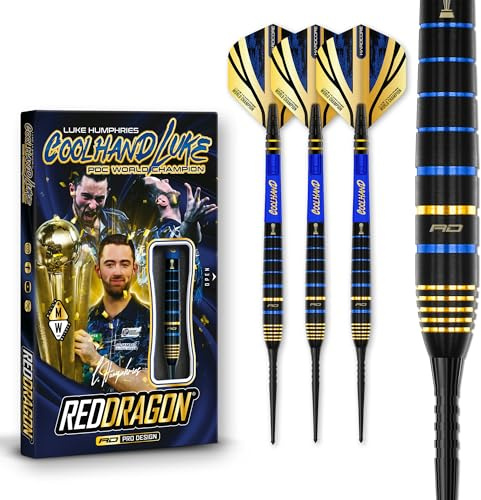 RED DRAGON Luke Humphries TX4 Avenger Världsmästarutgåva Stålspets Dart Set - 24g Premium Volfram med flygningar och axlar