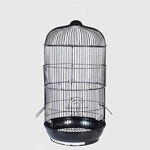 WYRMB Sittich-Vogelkäfig – Kanarienkäfig, Outdoor-Vogelkäfig aus Eisen für mittelgroße kleine Vögel, Papageien, Turteltauben, Finken, Sittiche, Nymphensittichgehege (schwarz)