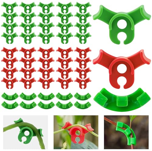 Coolon Pflanzenbieger 50 Stück，90 Grad Winkel Pflanzenstützklammern ，Plant Training Biege Clips，Pflanzentrainer für Niedrige Belastung ， Gardening Plant Support