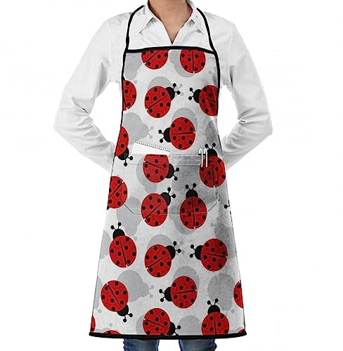 Oudrspo Hombres Mujeres Delantal Hornear Cocina Jardinería Trabajos con bolsillos