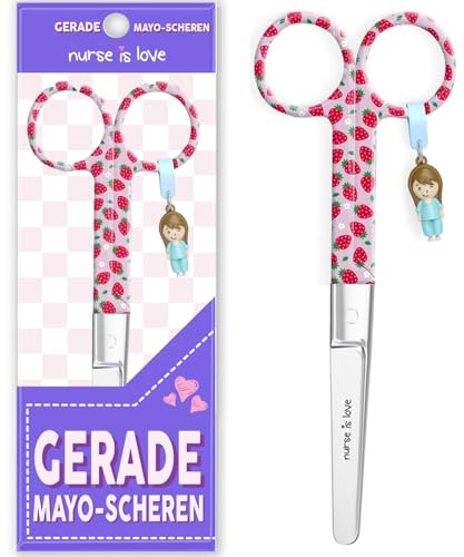 Mayo Ciseaux infirmiere, ciseaux infirmier bout rond | infirmiere accessoires avec motifs uniques à pansement compressif | lames aiguisées inox | idéal trousse de secours