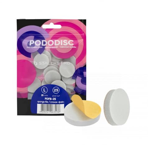 STALEKS PRO 25 unità di lime di ricambio PODODISC L. Abrasivo Buffer adesivo con base in schiuma per disco pedicure da 25 mm. (Buffer Lucidante)