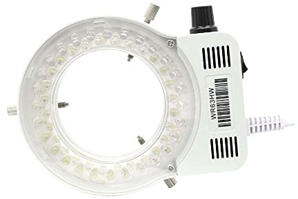 Microscope White 56 LED Ring Light illuminator Lamp 0-100% Adjustable Lamp LED Circle Light for Trinocular Stereo Zoom Microscope