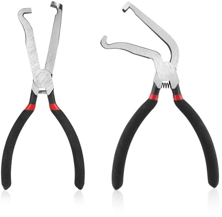 BOXOB 2pcs Electrical Connector Disconnect Pliers, 2 Styles Rapid Electrical Disconnector Pliers for Cars Easily Disconnect the Locking Push Tab