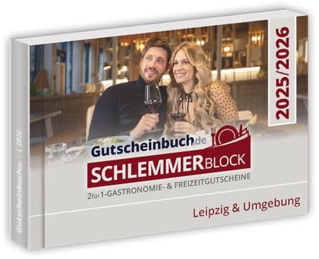 Gutscheinbuch.de Schlemmerblock Leipzig & Umgebung Schlemmerblock 2025/2026 MN inkl. Guthabencode für Mobile-Gutscheine.de