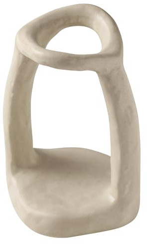1 Pcs Ceramic Makeup Brush Holder, Creative Candle Stand, Modern Minimalist Nordic Style, Unique Curved Design, Designed for Small Decorative Items, Beige Starry Tower Finish