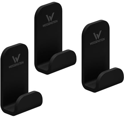 WEISSENSTEIN Handtuchhaken Ohne Bohren aus Edelstahl fürs Bad – Neues Design - Mehr Tragkraft – Selbstklebende Haken – 3 Stück