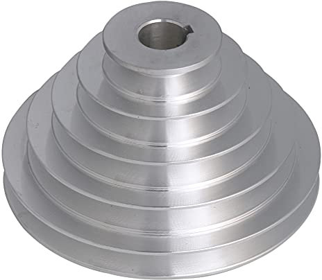 CNBTR Riemenscheibe, 22 mm Bohrung, 54 mm – 150 mm Außendurchmesser, 5 Schlitze, Typ A, V-förmig, 5 Stufen, Riemenscheibe, 12,7 mm Gurtbreite, silber