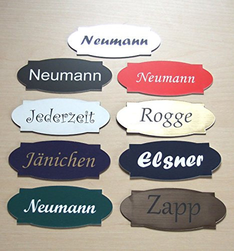 Klingelschild, Briefkastenschild, Türschild selbstklebend, inkl. Gravur