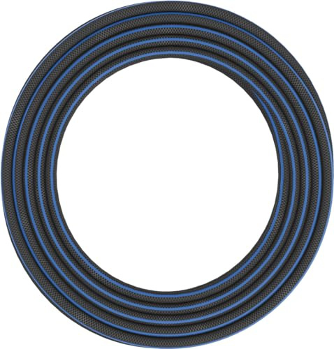 Fiskars Wasserschlauch L, UV-geschützt, Druckgeprüft, Verwindungssteifigkeit Stufe 4 (von 5), 30 m, Ø 1,3 cm (1/2''), 4,2 kg, Schwarz/Orange/Blau, 1027105