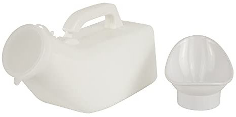 Mobiclinic, Orinal unisex, 1 l de capacidad, Con tapa, Portátil, Fácilmente lavable, Cuña, Ligero, Inodoro, Urinario, Resistente, Blanco