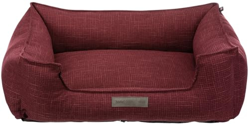 TRIXIE Hundebett Talis 80 × 60 cm in beere - elegantes Hundebett aus gemütlichem Webstoff - Hundekorb für mittelgroße Hunde - rutschfest und waschbar - 37588
