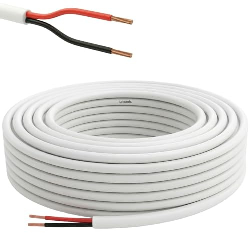 Lumonic 2x0,34mm² LED Steuerleitung 50m | ummanteltes 2 adriges Kabel flexibel | LiYY Verlängerung, Stromkabel, LED Zuleitung, Steuerkabel