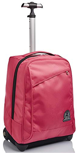 Invicta Trolley Scuola Benin, Rosa, 2 in 1, Doppio Uso, con Spallacci Uso Zaino, Maxi Capienza, Zaini e Trolley, Viaggio, Bambine e Ragazze