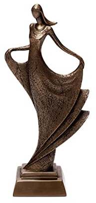 Brillibrum Design Skulptur Tänzerin Frauen Dekofigur Tänzerin Figur Bronze Kunstharz Statue Frau Deko Braut (Gravur bis 20 Zeichen)