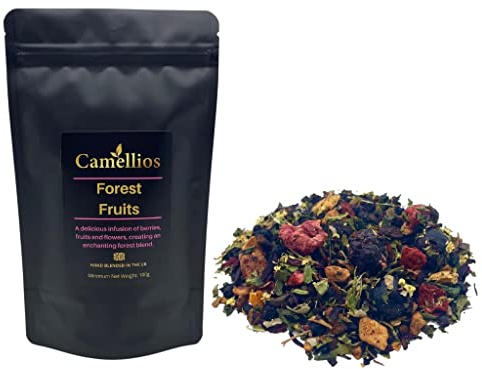 Forest Fruits Loose Leaf Tea, Berry and Herbal Infusion, Camellios (100g) | Caffeine-Free Whole Leaf Blend | Hot or Cold Brew | UK Hand Blended | Natural Fruit Infusion
