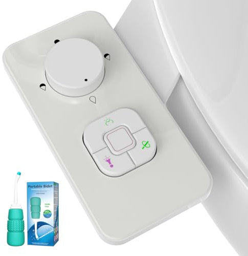 Bidet,Bidet Attachment for Toilet UK - with Portable Bidet Non-Electric Pressure Controls Bidet Toilet Seat Attachment Adjustable Pressure Self-Cleaning Dual Nozzles Frontal & Rear Wash Cold Water