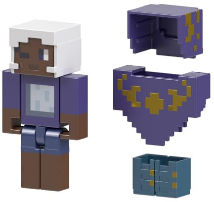 Minecraft Creator Series Actionfigur Skin Poncho 8,3 cm mit Zubehör für Kinder ab 6 Jahren