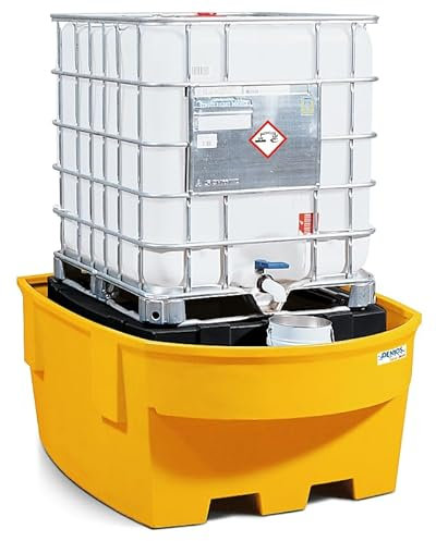 Auffangwanne base-line aus Polyethylen (PE) für 1 IBC, mit PE-Lagerbock und Abfüllbereich