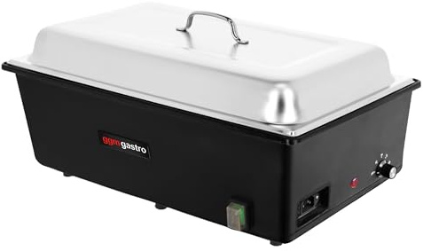 GGM Gastro Elektro Chafing Dish GN 1/1 900W | Präzise Temperaturregelung, glatte Oberflächen für einfache Reinigung, sofort einsatzbereit, ideal für Buffets