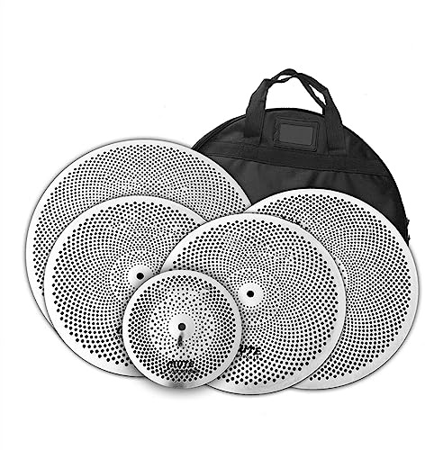 Juego De 5 Platillos Mudos De 10 Splash+14 Hi-Hat+16 Crash+20 Ride+Bolsa Para Jazz Drum Set Platillos para principiantes