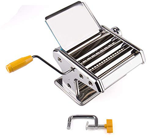 Macchina per Pasta Professionale Macchina per Pasta Macchina per Pasta Manuale con 3 Lame 6 impostazioni di Spessore Taglierina Fresca (Colore : Argento, Dimensioni : 21X19 (Argent