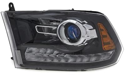 EDA PREMIUM auto Scheinwerfer, Frontscheinwerfer Links 68324933AA passend für DODGE RAM 2016-2018, 1500/2500/3500, mechanisch, Schwarz, HB3, SAE (USA-TYP)