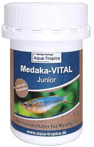 Aqua-Tropica Medaka-VITAL Junior 40g - Wachstums Futter für Medaka & Reisfische (Oryzias) – Mit abgestimmten Nährstoffen für Aufzucht & Wachstumsphase