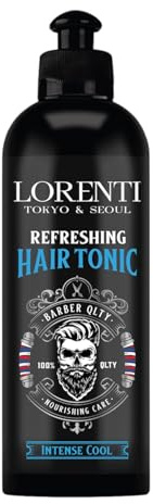 Lorenti Refreshing Hair Tonic 200 ml | Intense Cool hårvatten med mentol och mynta | Uppfriskande hårbottenvård mot klåda och torrhet | män aftershave-tonic för hår och skägg