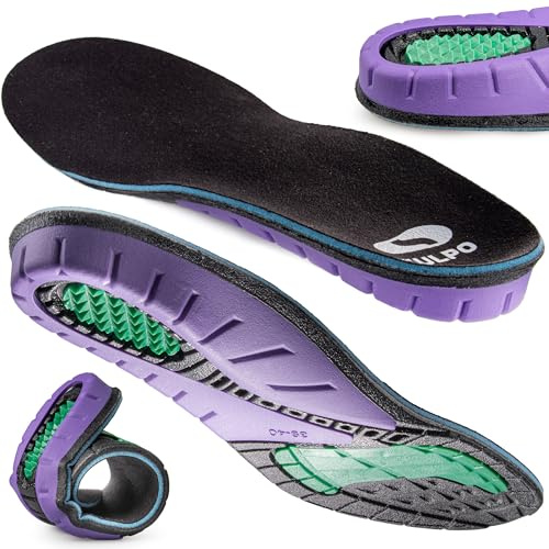 SULPO Solette ortopediche – Inserti per fascite plantare per il massimo comfort – Solette per scarpe in gel per ammortizzazione e sostegno – Solette sportive per l'uso tutto il giorno Grandi 37-38