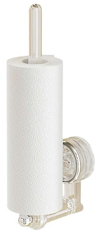 Supporto per carta igienica, girevole a 180 gradi, porta asciugamani di carta adesiva, con ventosa, gancio per carta da cucina, rotolo di carta per rotolo di carta igienica da cucina (trasparente)