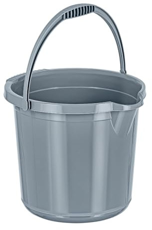 Best House | Plastic Water Bucket | 14 Litres | GREY | 1 Pc | Cleaning Bucket | Bathroom Bucket | Durable Household Water Storage Bucket with Handle, Multi Purpose Use for Home Garden & Workshops