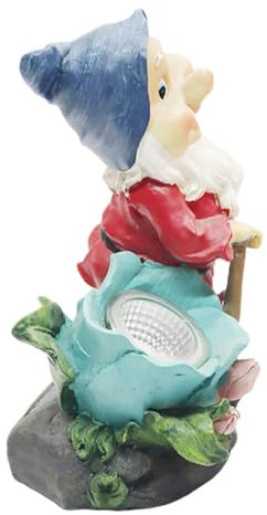 VANZACK Lampe Solaire Extérieur Nain Statue Solaire De Jardin Résine Lampe Figurine Naine Décorative