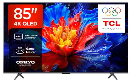 TCL 85P8K QLED 4K HDR UHD 85 tum Smart Google TV (Dolby Vision och Atmos, Motion Clarity Pro, FreeSync, Onkyo 2.1, röststyrning, kompatibel med Google Assistant, Google Cast)