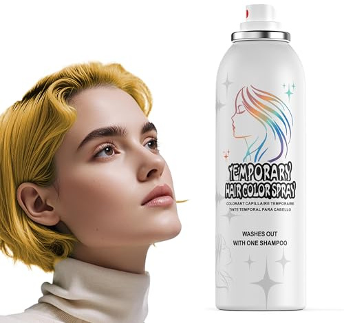 Gold Temporäres Haarfarbspray - Sanfte Formel, Waschbar & Nicht Klebrig | Sofortige Gold-Haarfarbe-Alternative für Erwachsene | Halloween, Kostüm, Party-Make-up, 150ml