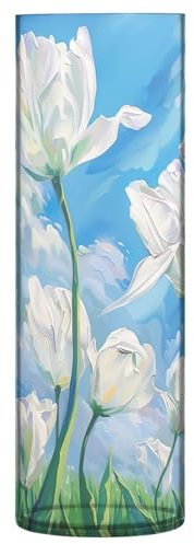 SKYSHU Tulipano, vaso cilindrico in plastica per bouquet di piante, 1 pezzo, infrangibile, alto, trasparente, per centrotavola per matrimoni, casa, scuola, ufficio, 30 x 9 cm