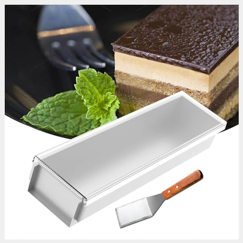 YSMSMZJK Teglia Rettangolare per Tiramisù Con Coperchio in Acrilico E Pala per Dolci, Teglia Da Forno Antiaderente, Teglie per Pizza Da Forno Adatto per Pane Tiramisù,11inLx3.93inWx2.3inH