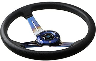 Volante Sportivo Auto, Volante a Calice ABS Racing Wheel-colore da 14 pollici Rack General 350mm Volante modificato Atletica per auto(A)